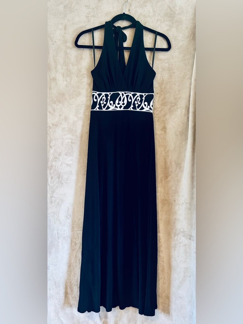 White House Black Market Maxi Dress Size XS Halter Empire Waist Formal